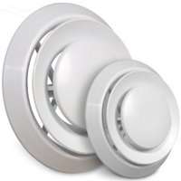 Imperial DR-06 Premium Round Air Diffuser with Collar, 6 in W Duct Opening, Steel, White