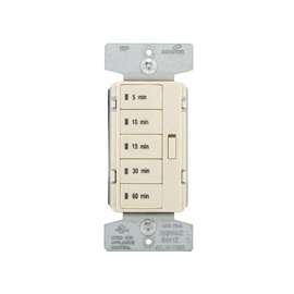 Eaton Wiring Devices PT18M-LA-K Programmable Minute Timer, 15 A, 120 V, 5 to 60 min Time Setting, Light Almond