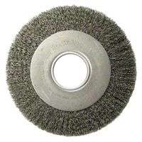 Medium-Face Crimped Wire Wheel, 8 in D x 1 in W, .0118 in Steel Wire, 4,000 rpm