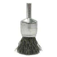 Crimped Wire Solid End Brushes, Stainless Steel, 22,000 rpm, 3/4" x 0.006"