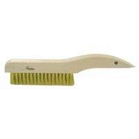Plater's Brushes, 13 in, 3 X 19 Rows, Brass Wire, Curved Wood Handle