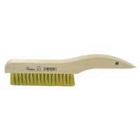 Plater's Brushes, 10 in, 4 X 18 Rows, Brass Wire, Curved Wood Handle