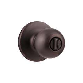 Kwikset 300P 11P RCAL RCS Privacy Door Knob, 1-3/8 to 1-3/4 in Thick Door, Venetian Bronze