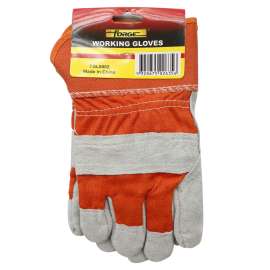 FORGE Whole Leather Work Gloves - Whole Leather Design - Heavy Duty Industrial Safety Gloves - Fits Both Men & Women - All-Season (Summer/Winter) - Perfect for Mechanics, Welding, Gardening, Driving