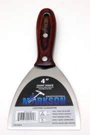 MARKSON Putty Knife 4", Scraper Tool with Pakka Wooden Handle, Spackle Knife, Stainless Steel Blade Joint Knife