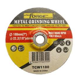 Forge 6" (152 mm) x 1/8" (3 mm) x 7/8" (22.2 mm) Depressed Center Metal Grinding Wheel