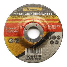Forge 4-1/2" (115 mm) x 1/8" (3 mm) x 7/8" (22.2 mm) Depressed Center Metal Grinding Wheel