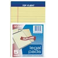 Top Flight 8105/5 Series 4513090 Legal Pad, 8 in L x 5 in W Sheet, 50-Sheet