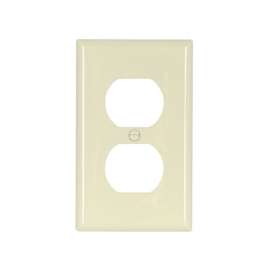 Eaton Wiring Devices 5132LA Standard-Size Duplex Receptacle Wallplate, 1-Gang, Nylon, Light Almond
