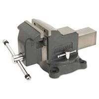 Shop Vises, 6 in Jaw, 3 1/2 in Throat, Swivel Base