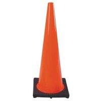 PVC Traffic Cones, 28 in, PVC, Orange/Black