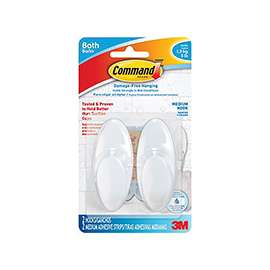 Command BATH18-ES Bath Hook, 3 lb Weight Capacity, Plastic, Frosted