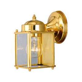 Boston Harbor Dimmable Outdoor Lantern, (1) 60/13 W Medium A19/Cfl Lamp, Polished Brass