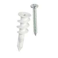 Buildex E-Z Ancor 25310 Wall Anchor, Flat Head, 75 lb Weight Capacity, Fiber Nylon/Plastic