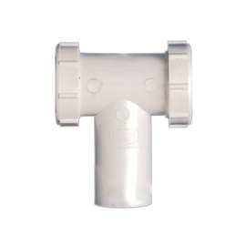 Plumb Pak PP20667 Center Outlet and Tailpiece, 1-1/2 in Run, Slip Joint Run Connection, 1-1/2 in Branch, White