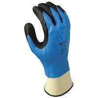 Foam Grip 377 Nitrile-Coated Gloves, X-Large, Black/Blue