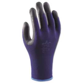 380 Coated Gloves, 8/Large, Black/Blue