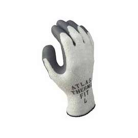 Atlas Therma-Fit 451 Latex Coated Gloves, Size 7, White/Gray