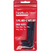 Eklind 69207 Hex Key Set, Steel, Black, 7-Piece