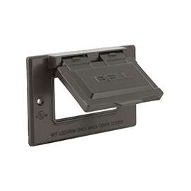 HUBBELL 5101-7 Cover, 2-13/16 in L, 4-9/16 in W, Metal, For GFCI Receptacles