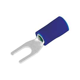 GB 20-113 Spade Terminal, 600 V, 16 to 14 AWG, Vinyl Insulation, Blue