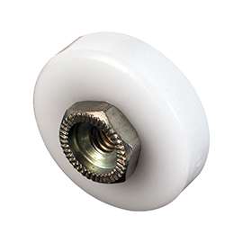 Prime-Line M 6003 Flat Edge Shower Door Roller, Plastic, White, For 7/8 in Tall, J-Shaped Tracks