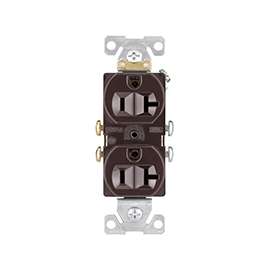 Eaton Wiring Devices CR20B Duplex Receptacle, 20 A, 2-Pole, 5-20R, Brown