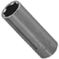 Vulcan Deep Socket, 3/8 In Drive, 15 Mm, 6 Point, Chrome Vanadium Steel, Chrome