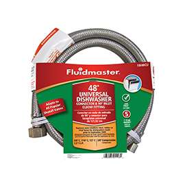 Fluidmaster 1W48CU Dishwasher Connector, 3/8 in Compression, 1000 psi, Polymer/Stainless Steel