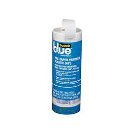 ScotchBlue PT2093EL-48 Pre-Taped Painter's Tape, 30 yd L, 48 in W, 0.35 mil Thick, Acrylic Adhesive, Blue