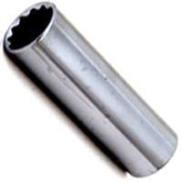 Vulcan Deep Socket, 1/2 In Drive, 5/8 In, 12 Point, Chrome Vanadium Steel, Chrome