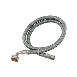 EZ-FLO 41043 Braided Dishwasher Connector Hose, 3/4 in Inlet, 3/8 in Outlet, Stainless Steel