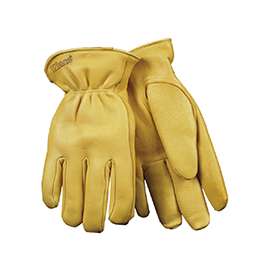 Heatkeep 90HK-L Driver Gloves, L, Deerskin Lining, Deerskin Leather, Yellow