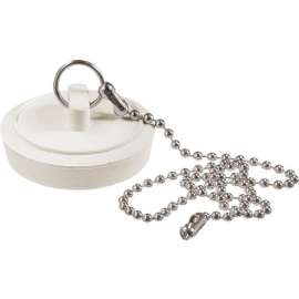 Plumb Pak Duo Fit PP820-1 Drain Stopper, Rubber, White, For 1-1/8 to 1-1/4 in Sink