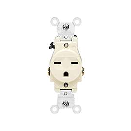 Leviton 061-05029-00I Single Receptacle, 15 A, Ivory
