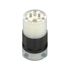 Leviton 026-05269-0PB Straight Blade Connector, 125 V, 15 A, Nylon