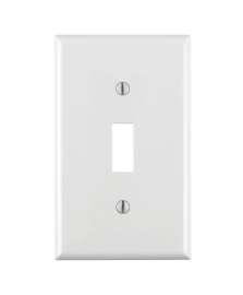 Leviton 022-80701-00W Standard-Size Non-Metallic Wallplate, 1-Gang, Nylon, White
