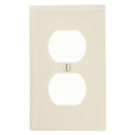 Leviton 80703-NT Standard-Size Duplex Receptacle Wallplate, 1-Gang, Nylon, Light Almond