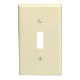 Leviton 020-86001-000 Standard-Size Wallplate, 1-Gang, Thermoset, Ivory