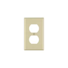 Leviton 86003 Standard-Size Duplex Receptacle Wallplate, 1-Gang, Thermoset Plastic, Ivory