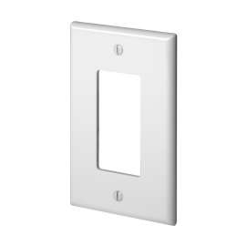 Leviton 022-0PJ26-00W 1-Decora/GFCI Midway Size Wall Plate, 1 Gang, 4-7/8 in L X 3-1/8 in W 0.25 in T, White