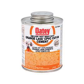 Oatey Orange Lava 32166 Solvent Cement, Orange, 8 oz Can