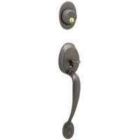 Schlage Plymouth F58PLY716 Handleset, Keyed Different Key, Brass, Aged Bronze