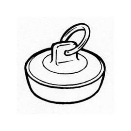 Plumb Pak Duo Fit PP820-6 Drain Stopper, Rubber, White, For 1-5/8 to 1-3/4 in Sink