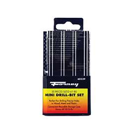 Forney 60239 Mini Drill Bit Set, Steel, 20-Piece