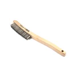 Forney 70521 Scratch Brush, Long Handle, Stainless Steel Bristle