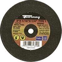 Forney 71840 Cut-Off Wheel, 46-Grit, Medium, Aluminum Oxide, 3 in Dia