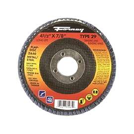 Forney 71985 Depressed Center, Type 29 Flap Disc, 40-Grit, Medium Grade, Zirconia Alumina, 7/8 in Arbor