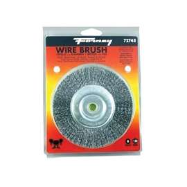 Forney 72745 Wire Wheel Brush, 0.012 in Dia Bristle, 1/2 to 5/8 in Arbor/Shank, 6 in Dia