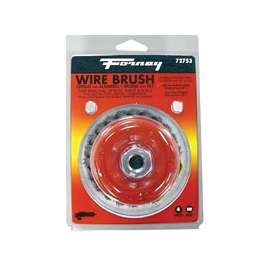 Forney 72753 Wire Cup Brush, 0.020 in Dia Bristle, 5/8-11 Arbor/Shank, 4 in Dia